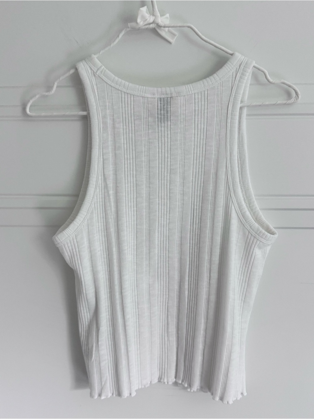 Universal Thread White Ribbed Knit Tank Top, M - Picture 2 of 5